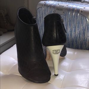 Chanel open toe booties sz 40